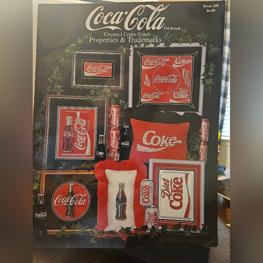 Coca Cola Counted Cross Stitch Pattern Booklet Pegasus Originals 1995 Vintage